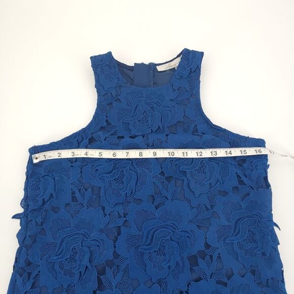 Revolve Lovers and Friends Dress Women's Small Overlay Lace Blue - Picture 9 of 9
